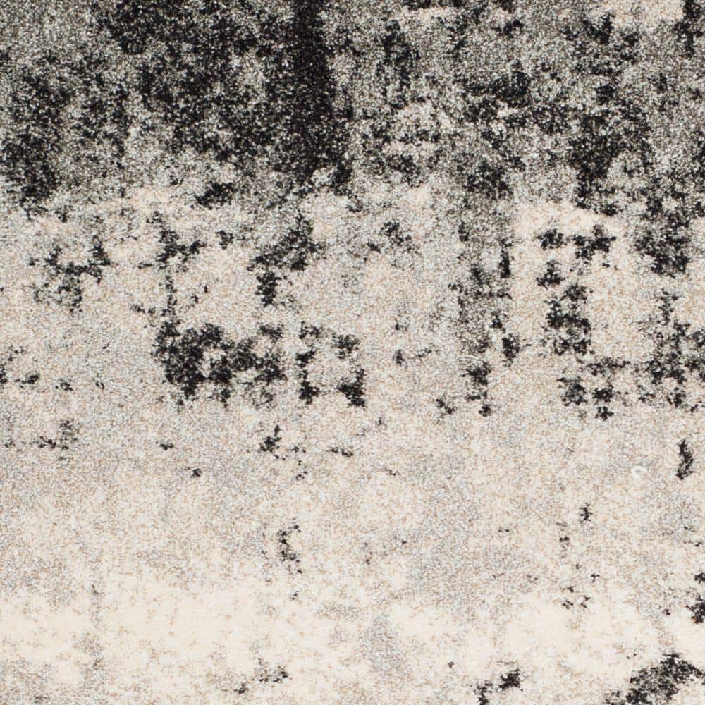 Luxurious Abstract Gray Shag Area Rug 4' x 6' - Hand-Knotted, Easy Care