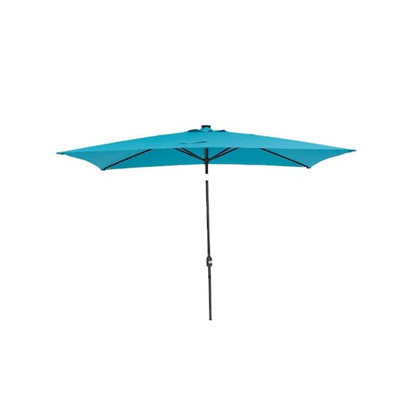 Unbranded 10 ft. Market Patio Umbrella in Blue with LED