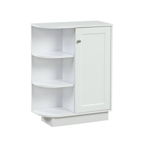 White Shelf Cabinet with Adjustable Plates Ample Storage Space