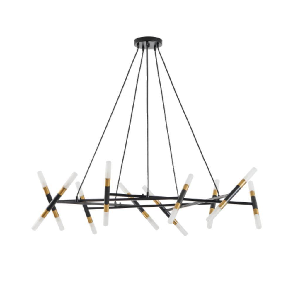 "41"" Black & Gold Branch Chandelier with Frosted Tubes Adjustable for Dining Island Living" price history on PriceWatchPro
