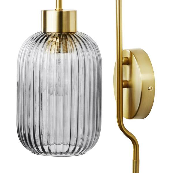 River of Goods Harlow 8.625 in. Brushed Gold-Colored Wall Sconce