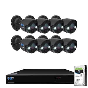 8-Channel 5MP 2TB NVR Security Camera System with 8 Wired Bullet Cameras 3.6 mm Fixed Lens 2-Way Audio, Spotlight