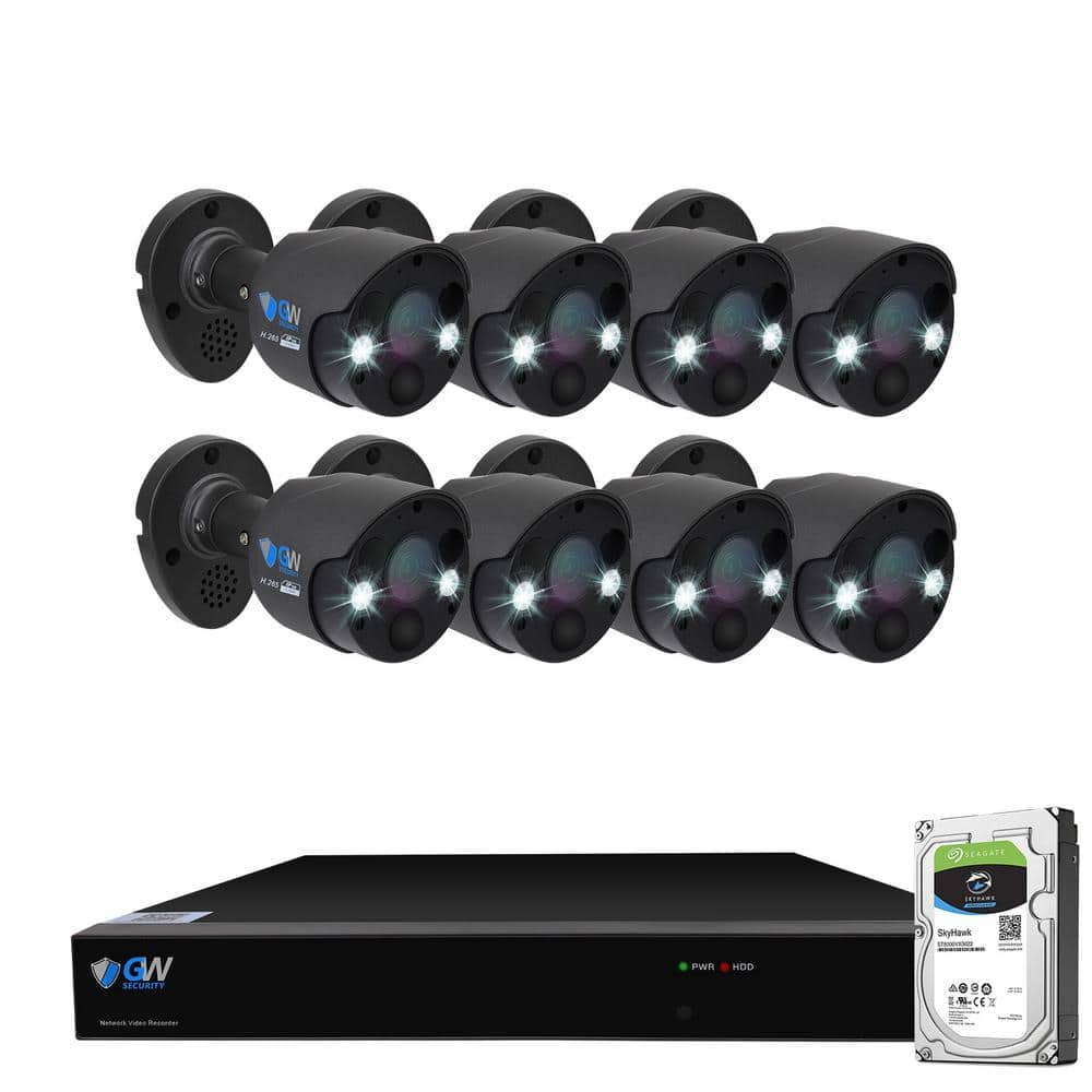 GW Security 8Channel 5MP 2TB NVR Security Camera System with 8 Wired
