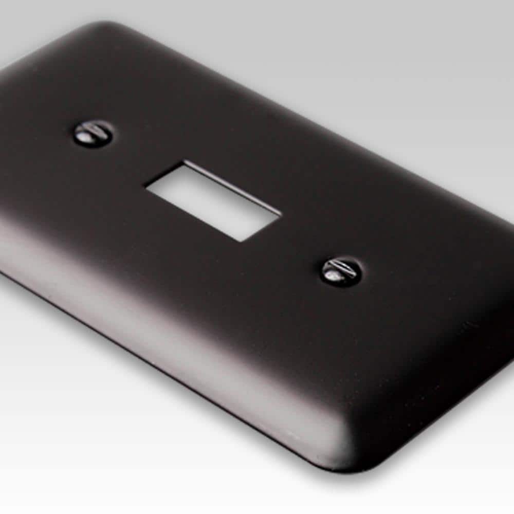 Black Steel Single Toggle Wall Plate