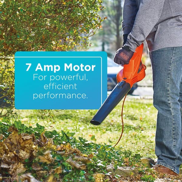 BLACK+DECKER 180 MPH 220 CFM 7-Amp Corded Electric Handheld Leaf Blower BLACK+DECKER 180 MPH 220 CFM 7-Amp Corded Electric Handheld Leaf Blower