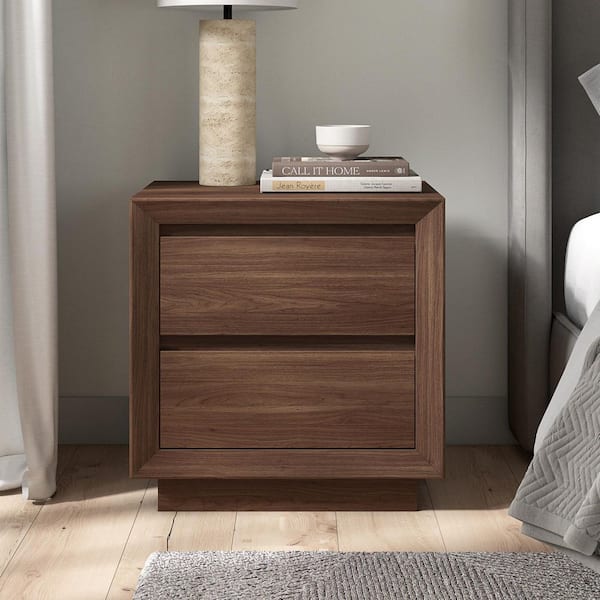 Meyer&Cross Emmett Satin Walnut 2 Drawer 23. 625 in. W Nightstand