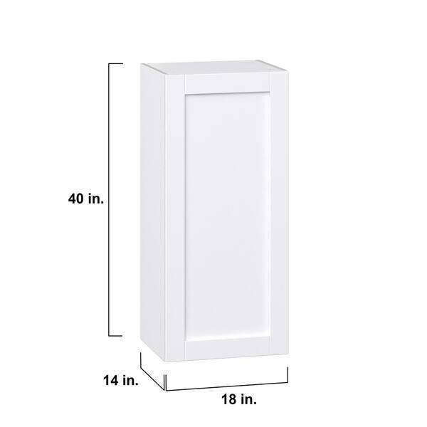 J COLLECTION Mancos Bright White Shaker Assembled Wall Kitchen Cabinet (18 in. W x 40 in. H x 14 in. D)