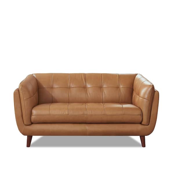 Hydeline Solana 70 in. Cinnamon Brown 100% Leather 2-Seater