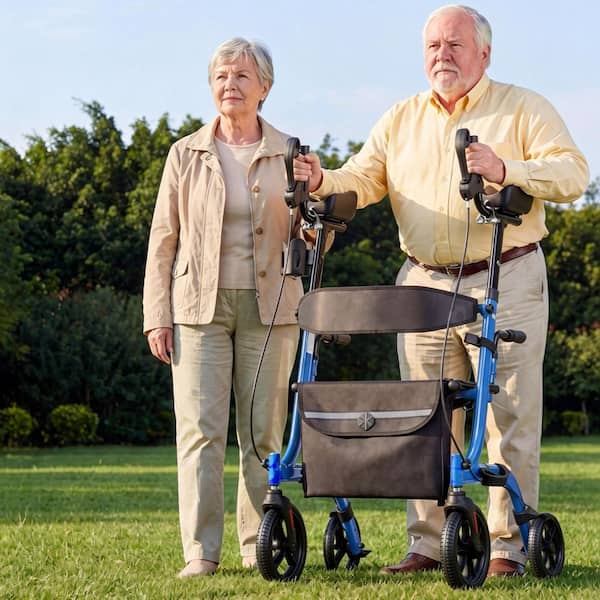 SKYSHALO Foldable Rollator Walker with Seat for Seniors