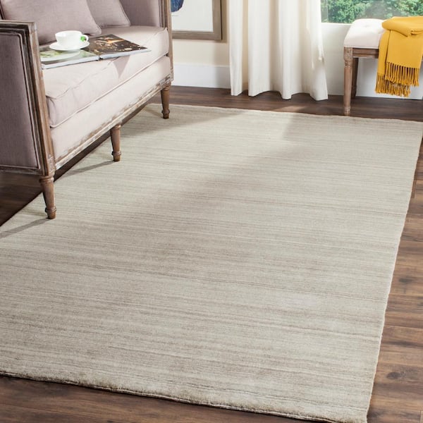 Himalaya Stone 10 ft. x 14 ft. Striped Solid Color Area Rug