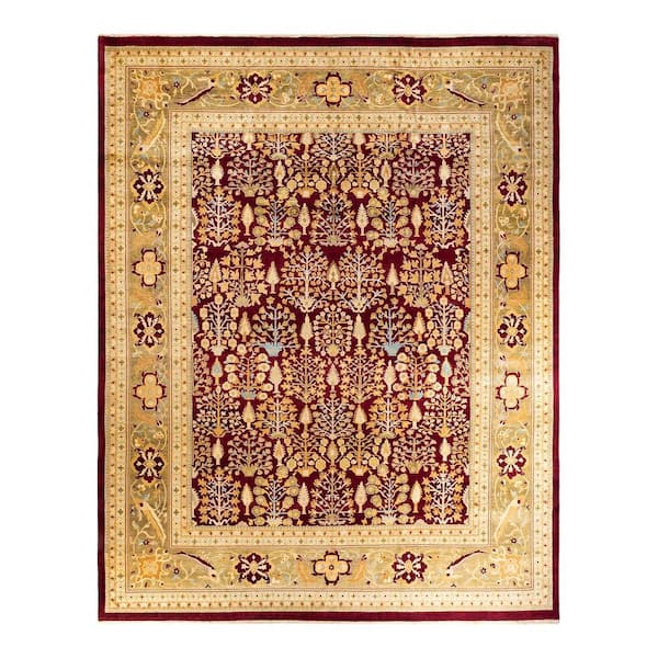 Solo Rugs Eclectic One-of-a-Kind Contemporary Red 12 ft. 0 in. x 15 ft. 3 in. Floral Area Rug