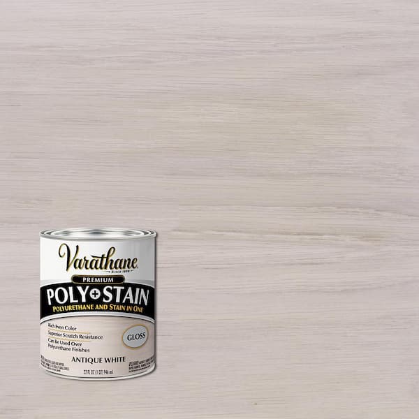 Varathane 1 Qt. Antique White Semi-Transparent Gloss Oil-Based Interior Polyurethane and Stain (2-Pack)