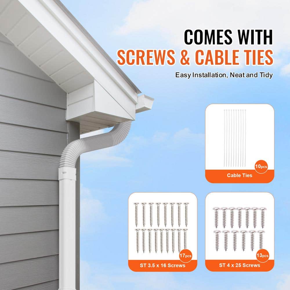 White PVC Decorative Air Conditioner Line Set Cover Kit