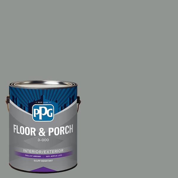 PPG 1 gal. PPG0994-6 Husky Gray Satin Interior/Exterior Floor and Porch Paint