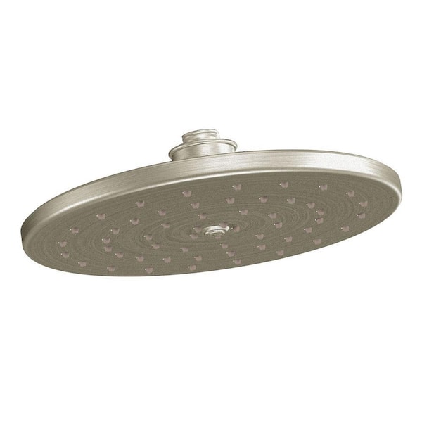 Waterhill 1-Spray Pattern 10 in. Wall Mount Fixed Shower Head in Brushed Nickel