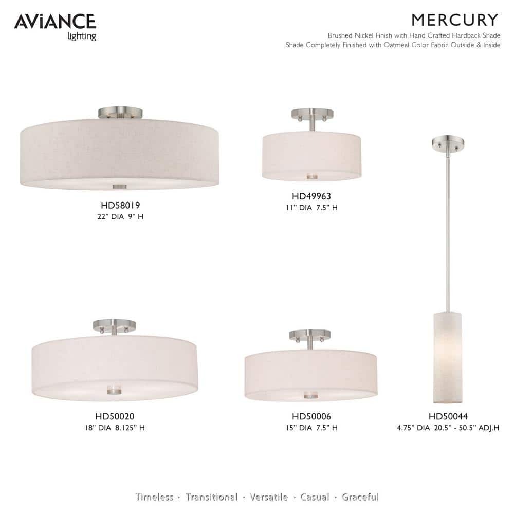 Contemporary Indoor/Outdoor 5-Light Brushed Nickel Drum Ceiling Fixture
