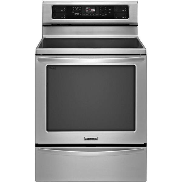 KitchenAid Architect Series II 6.2 cu. ft. Electric Induction Range Double Oven with Self-Cleaning Oven in Stainless Steel