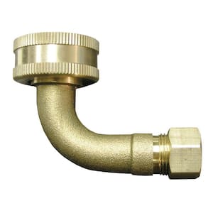 3/4 in. FHT x 3/8 in. OD Compression 90-Degree Brass Elbow Adapter Fitting