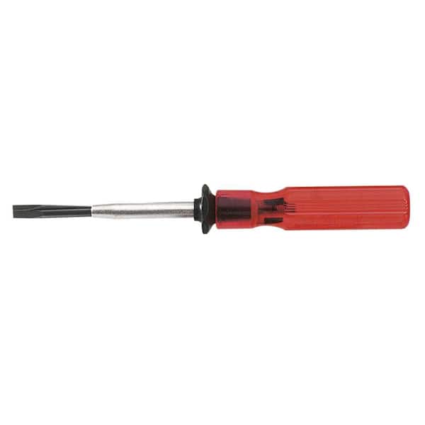 Klein Tools 1/4 in. Slotted Screw-Holding Flat Head Screwdriver with 4 in. Round Shank