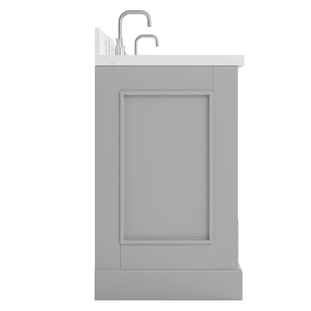Stafford 72'' Gray Double Bathroom Vanity with Quartz Top
