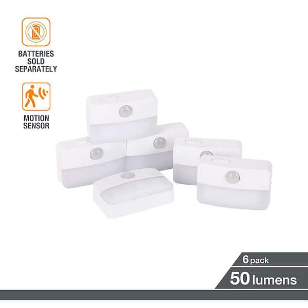 2.5 in. Battery Powered 3000K Integrated LED Path Night Light, Motion Sensor, (6-Pack)
