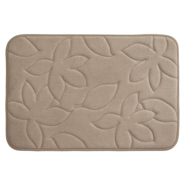 BounceComfort Blowing Leaves Linen 20 in. x 34 in. Memory Foam Bath Mat