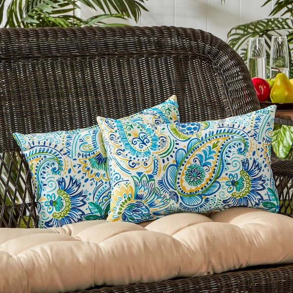 Greendale Home Fashions Baltic Paisley Lumbar Outdoor Throw Pillow