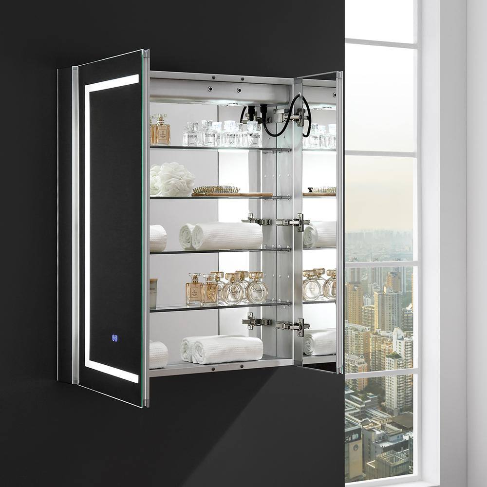 Mirrored Frameless LED Lighted Medicine Cabinet with Defogger
