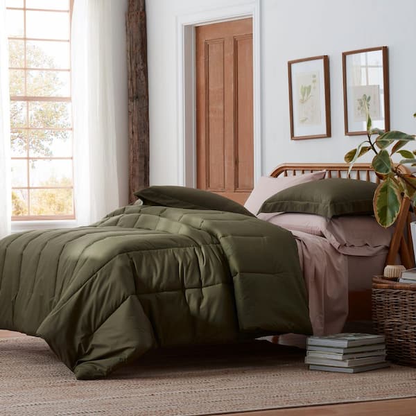 Company Cotton Garment Wash Olive Twin/Twin XL Cotton Percale Comforter