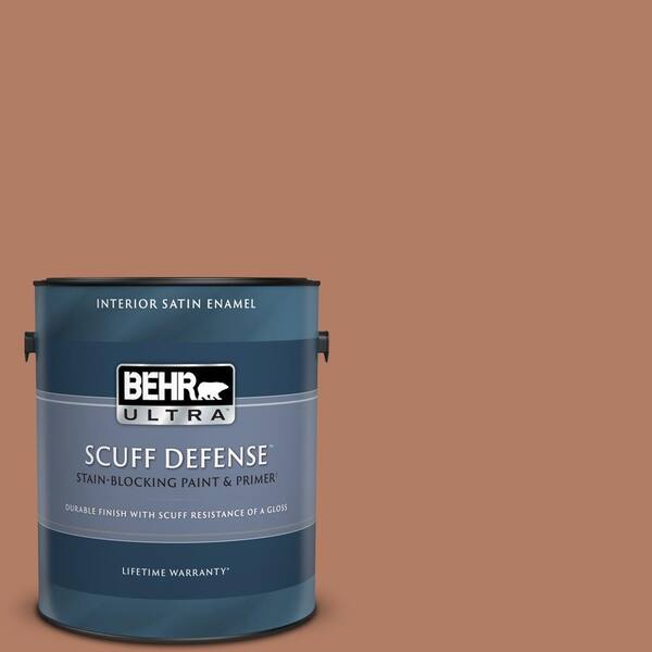 BEHR ULTRA 1 gal. #PMD-84 Pecan Extra Durable Satin Enamel Interior Paint & Primer