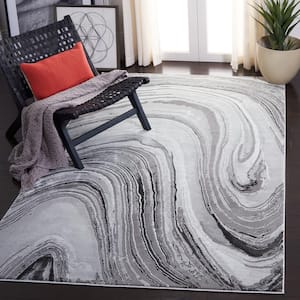Craft Gray 4 ft. x 6 ft. Marbled Abstract Area Rug