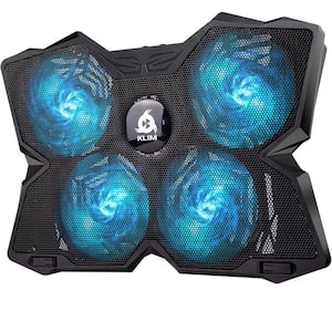 Powerful USB Cooling Pad in Black with Cyan Fan and Lights 1 (-Pack)