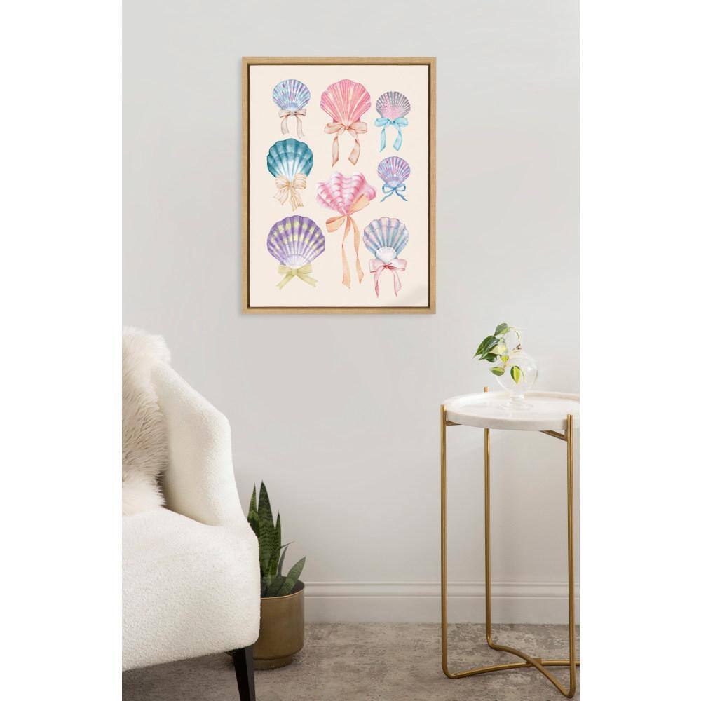 Natural Coastal Seashell Bows Canvas Print, 18x24
