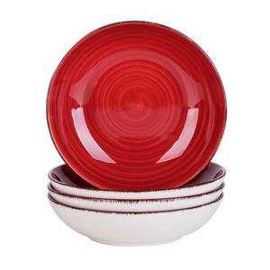 6" Serving Bowl Set of 8 Dinnerware Round Square Red Stoneware Microwavable Bowl 