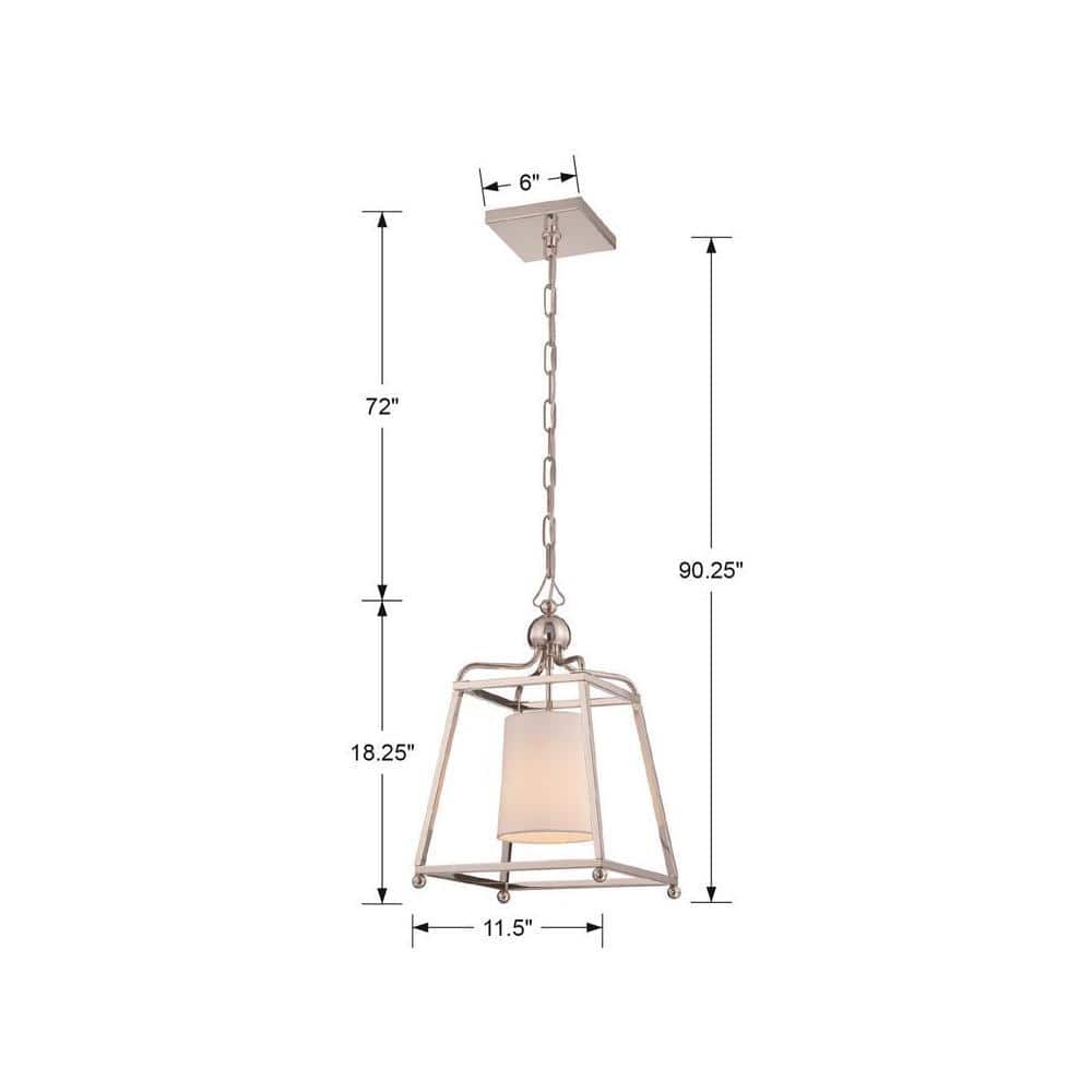 Mini Sylvan Polished Nickel LED Pendant with Ivory Silk Shade