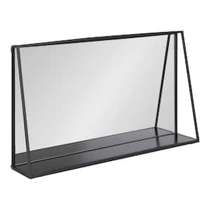 Lintz 16.00 in. H x 28.00 in. W Modern Rectangle Black Framed Accent Wall Mirror