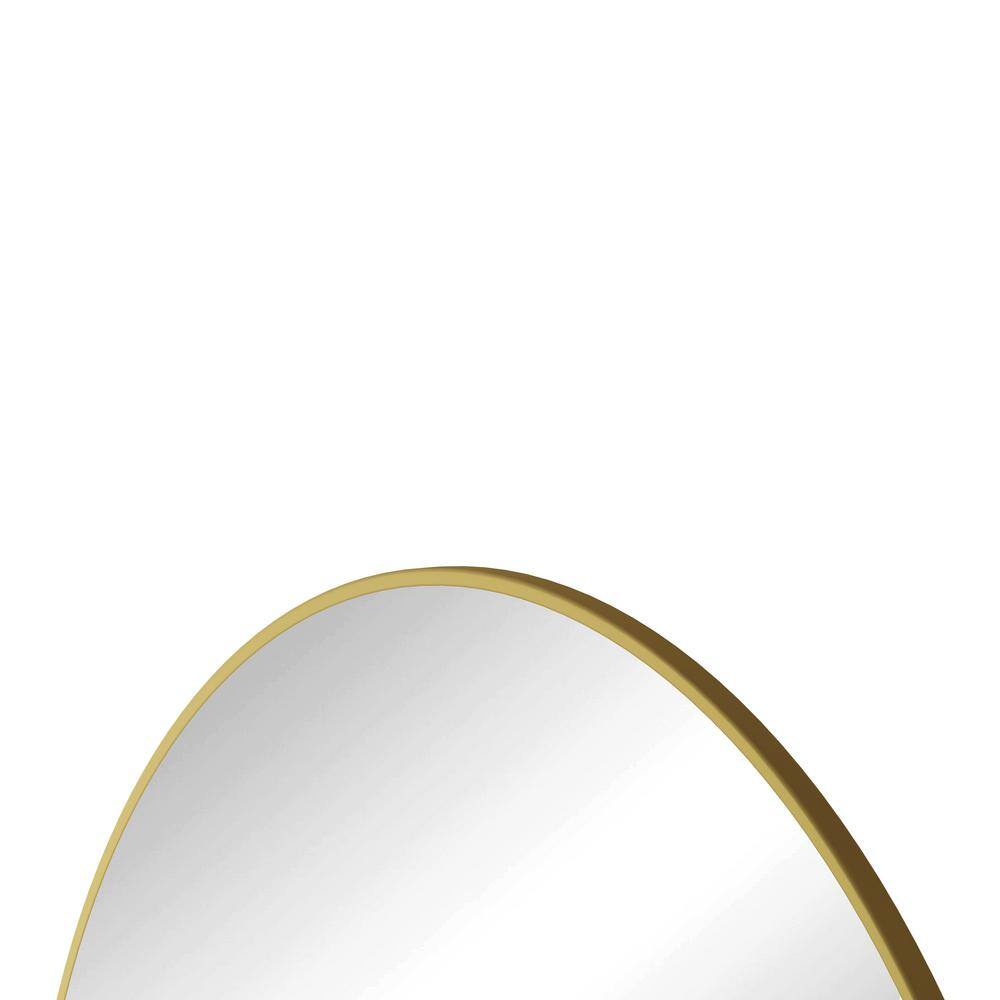 Large Round Gold Metal Frame Wall Mirror, 48 Inches