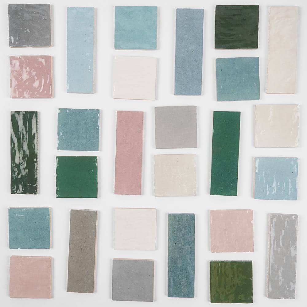 Turquoise 7.87" x 2.56" Polished Ceramic Wall Tile