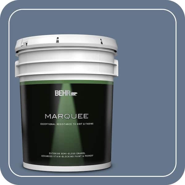 BEHR MARQUEE 5 gal. #ECC-57-3 Always Indigo Semi-Gloss Enamel Exterior Paint & Primer