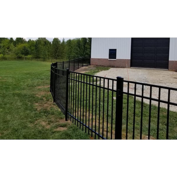 Weatherables Livingston 2 in. x 2 in. x 51 in. Black Aluminum Post with Welded Flange