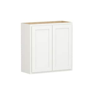 Shaker Partial Overlay 30 in. W x 12 in. D x 30 in. H Plywood Assembled Wall Kitchen Cabinet in Linen White