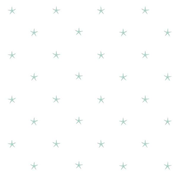 Chesapeake White Sands Green Starfish Wallpaper Sample