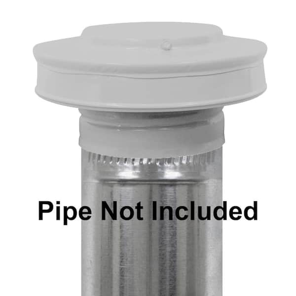 Active Ventilation 5 in. Dia Aluminum Vent Pipe Cap in White