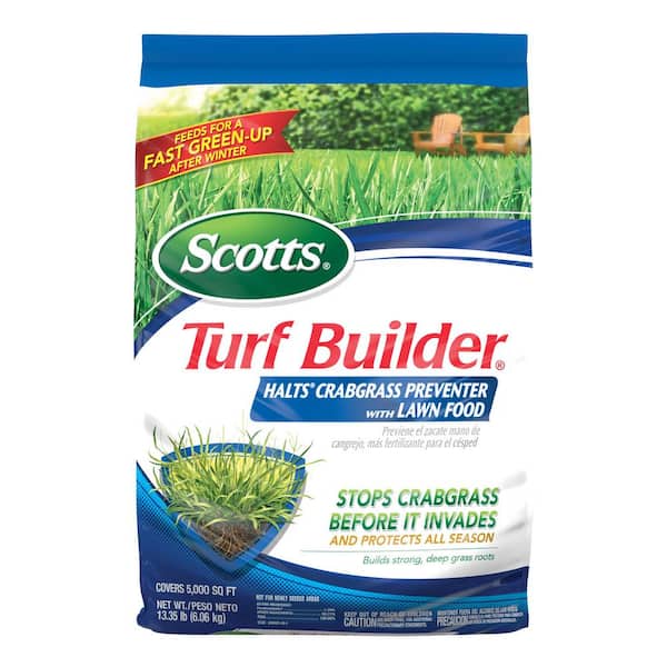 Scotts - Turf Builder 13.35 lbs. 5,000 sq. ft. Halts Crabgrass Preventer with Dry Lawn Fertilizer (2-Pack)