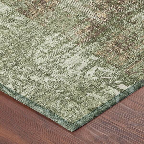 Chantille Machine Washable Indoor/Outdoor Abstract ACN2785 Olive 3 ft. x 5 ft. Area Rug