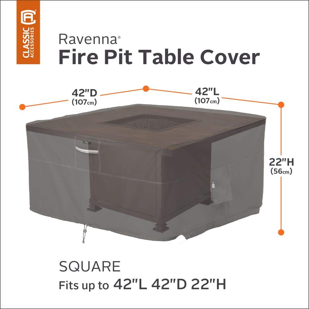 Ravenna Brown and Off-White Water-Resistant Fire Pit Cover