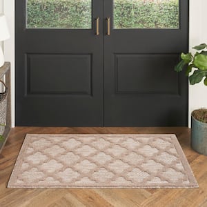 Easy Care Natural doormat 2 ft. x 4 ft. Trellis Contemporary Area Rug