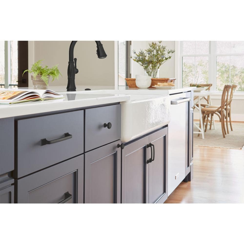 Matte Black Steel Traditional Cabinet Drawer Pull with Mounting Hardware