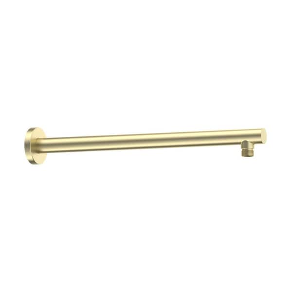 (1-Pack) Circular 16 in. Wall Mounted Shower Arm Brushed Gold
