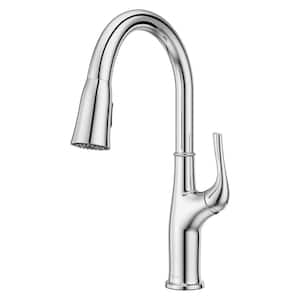 Highbury Single-Handle Pull-Down Sprayer Kitchen Faucet in Polished Chrome